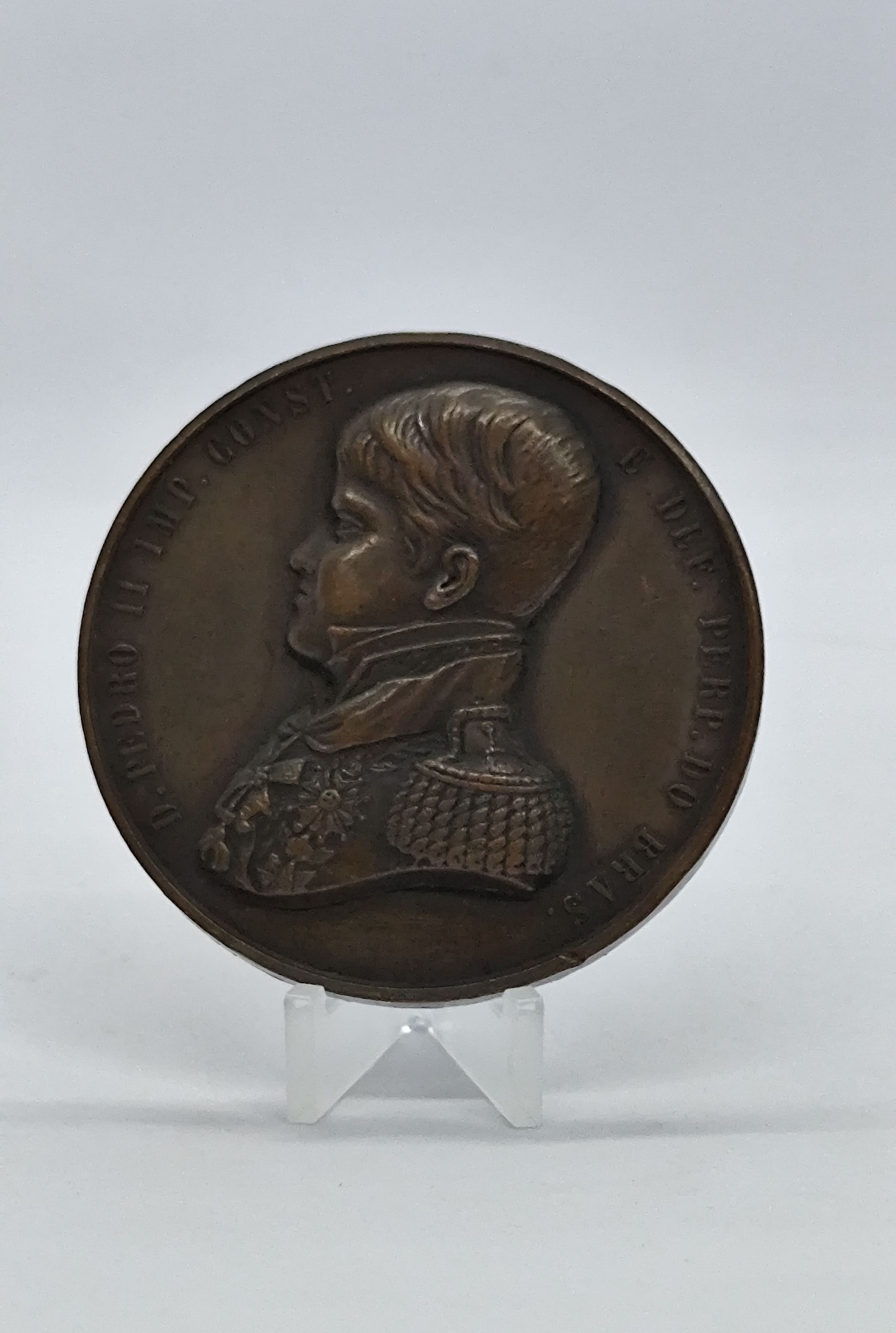Medalha em bronze com a efíoge do Imperador Pedro II em 1840.